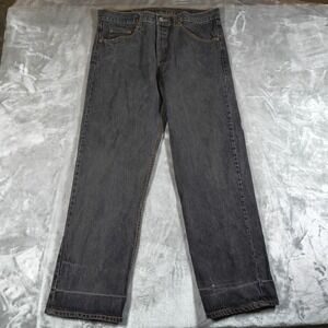 Levis 501 XX Jeans Mens 36x30 Black Denim Straight Leg Baggy